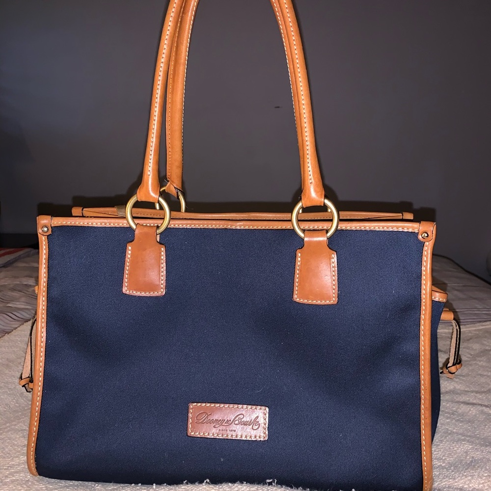Dooney & Burke large leather/ canvas tote bag